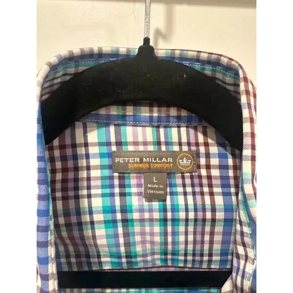 Peter Millar Summer Comfort Long Sleeve Button Down Shirt Size L - Picture 3 of 5